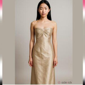 JENNY YOO | silk dress strapless Champagne Gold sz 0